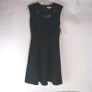 Studio One New York Black ‎ Sleeveless Gold-tone Necklace Dress Size 6